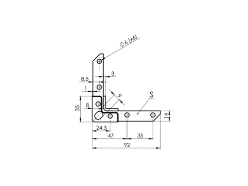 Montageecke für FLANGE SYSTEME 20