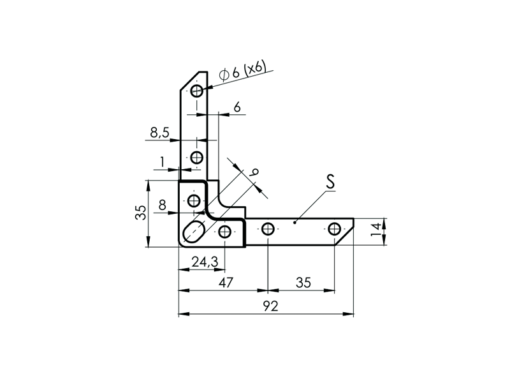 Montageecke für FLANGE SYSTEME 20