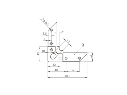 Montageecke für FLANGE SYSTEME 30